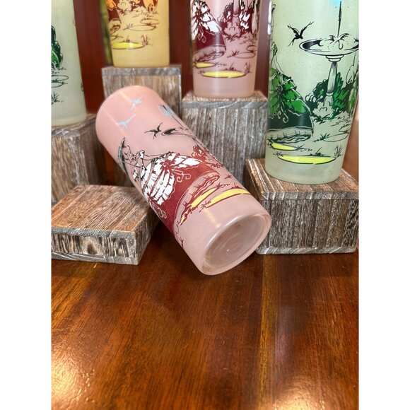 Vintage Southern Belle Frosted Tom Collins Cocktail Glasses. - Picture 6 of 13